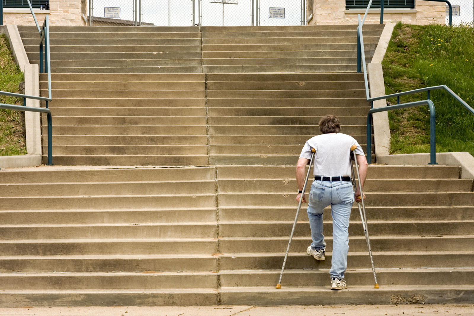 Stairs with crutches?